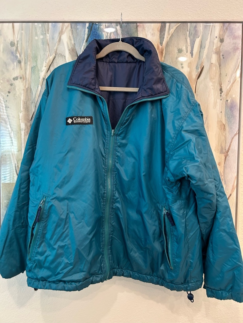 Columbia Teal & Navy Packable Outdoor Jacket